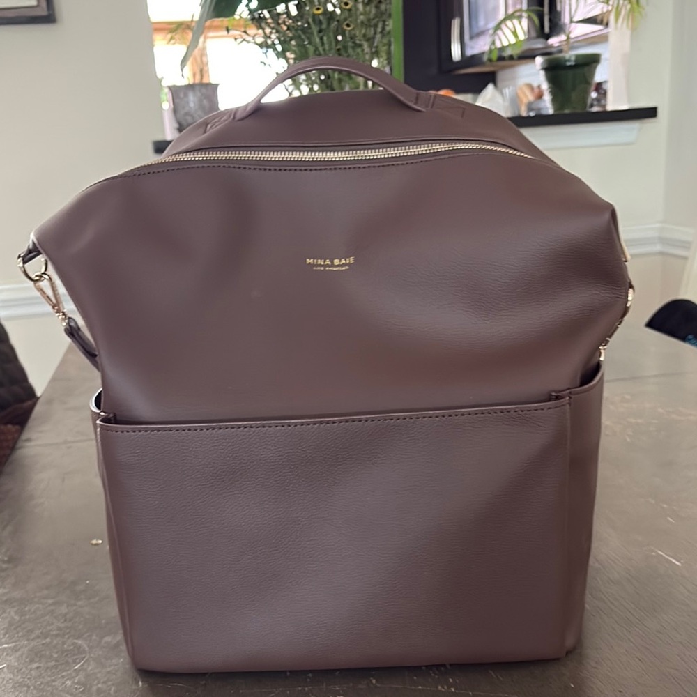 Mina Baie Large Stevie Vegan Leather Diaper Bag
